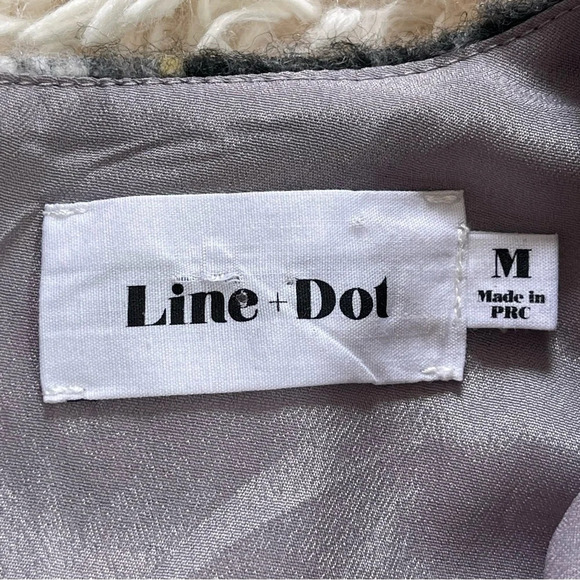 Anthropologie Frontier Plaid short Dress pockets Line & Dot Wool Blend Shift M - Picture 11 of 11